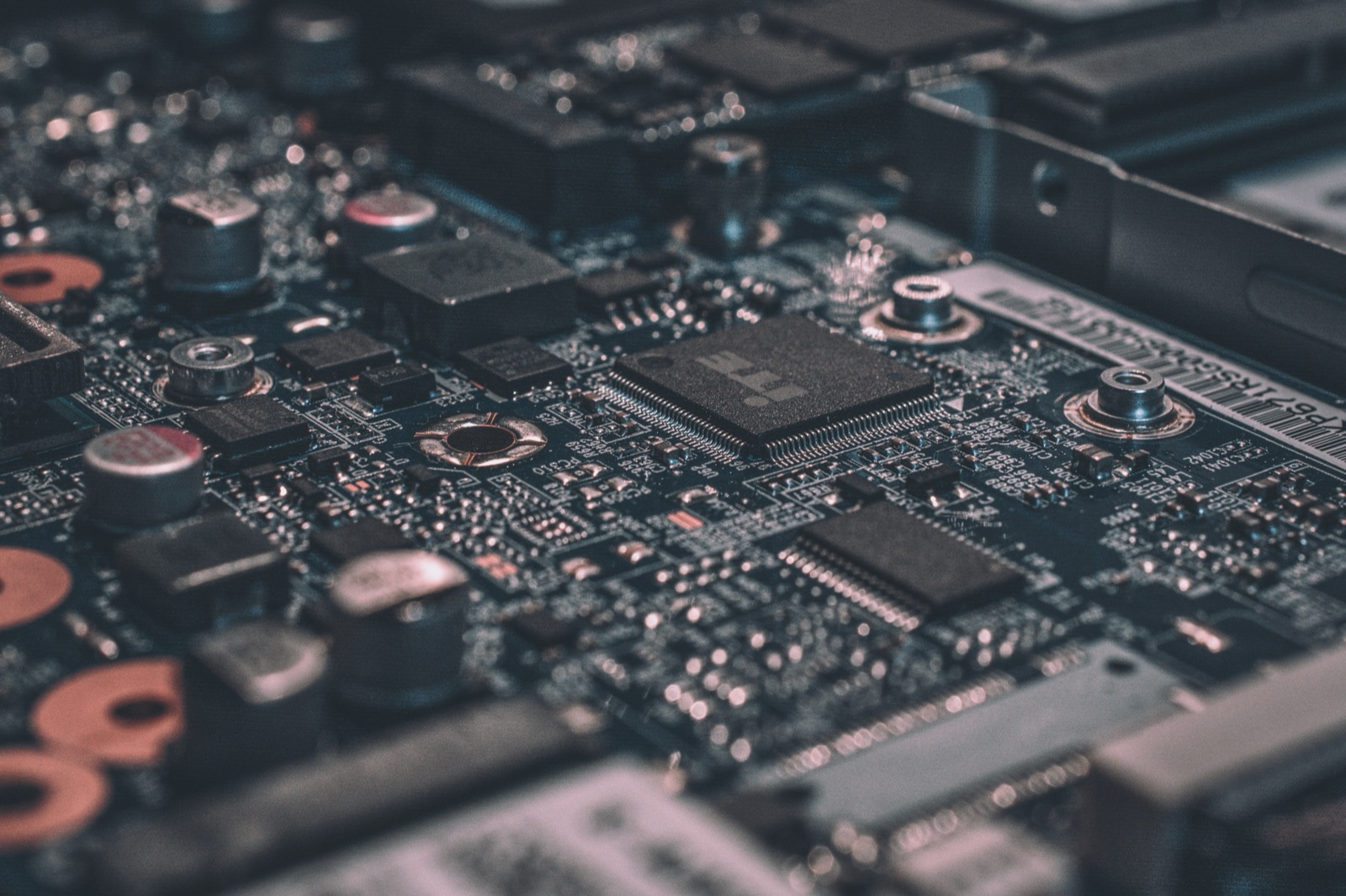 Close-up of an embedded circuit board